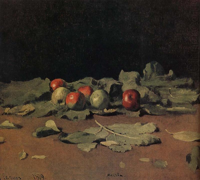 Apple still life and leaves, Ilia Efimovich Repin